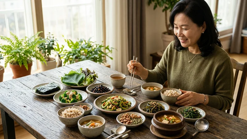 당뇨 환자를 위한 건강 식단 - 채소와 통곡물 위주의 혈당 관리 식품 배치