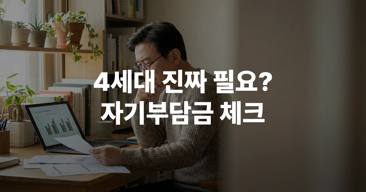 실손보험 1세대부터 4세대까지 세대별 비교표를 살펴보는 40~60대 한국인