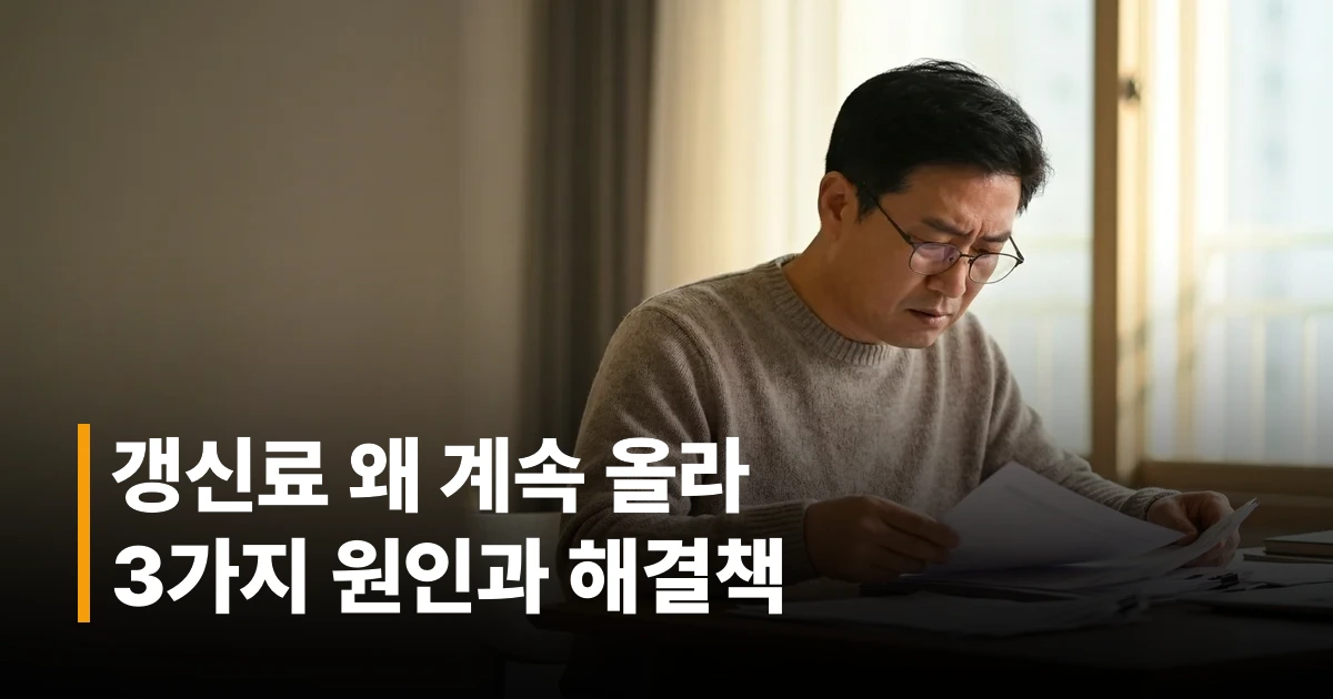 50대 남성이 실손보험 갱신 안내서를 꼼꼼히 검토하는 모습