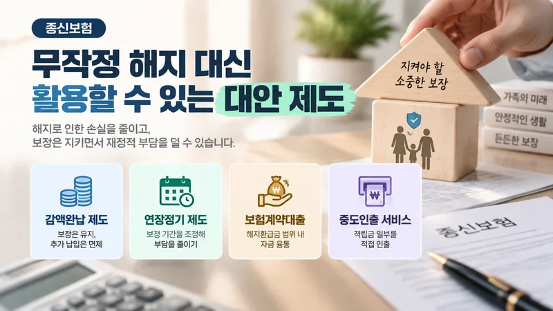 종신보험 해지 전 기존 계약 유지 여부와 새로운 보험 가입 시 주의사항을 확인하는 보험 리모델링 체크리스트 이미지