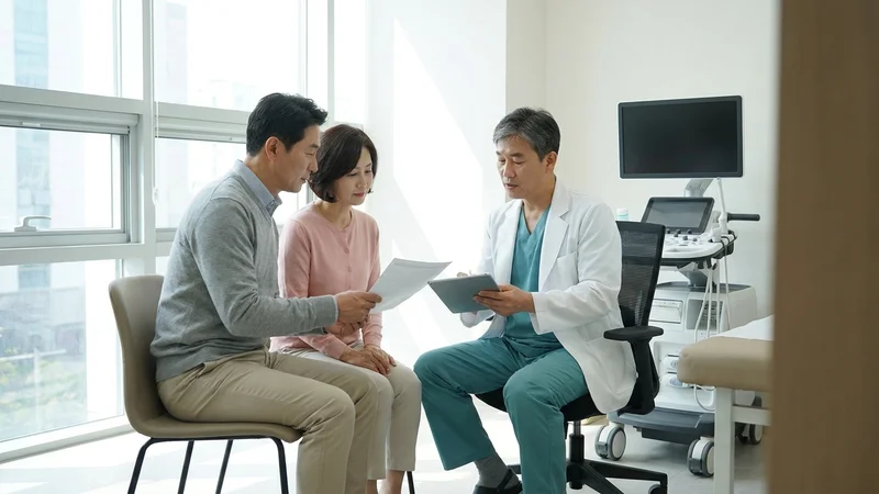 국가건강검진 6대 암검진 항목 설명 - 의사와 상담하는 중년 여성 환자