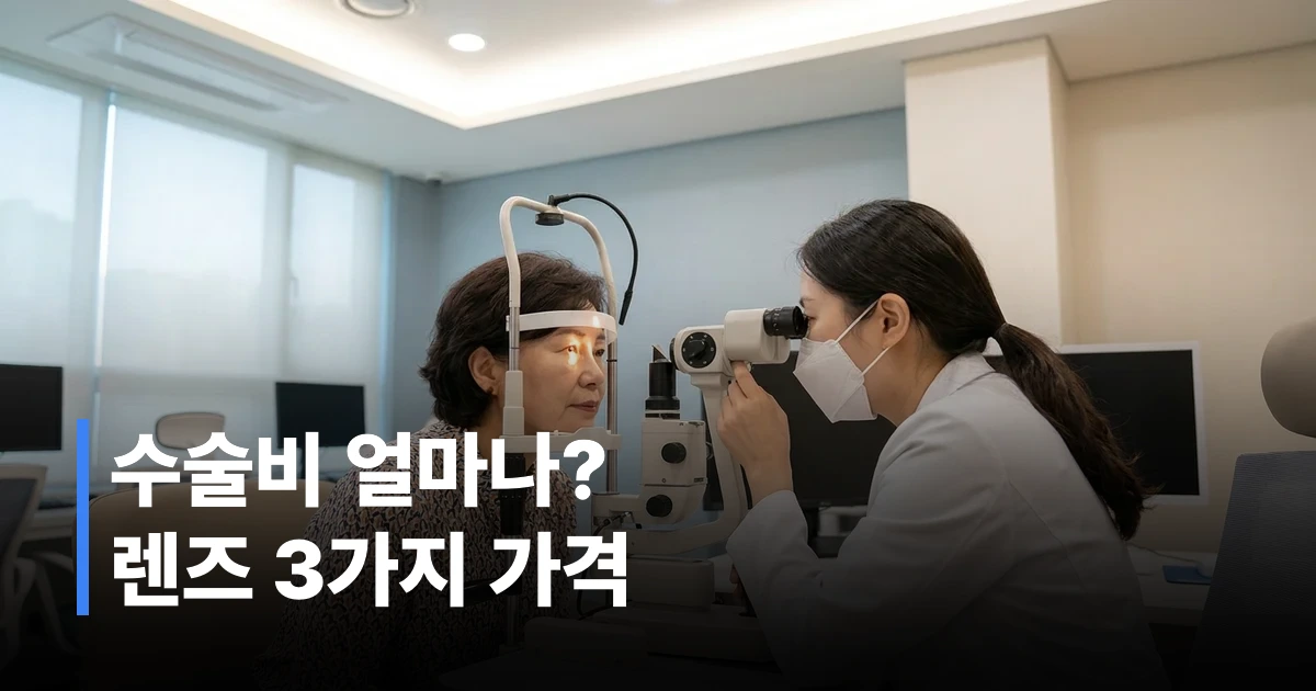 2026년 백내장 수술 비용과 실손보험 보장 기준을 확인하는 중년 여성