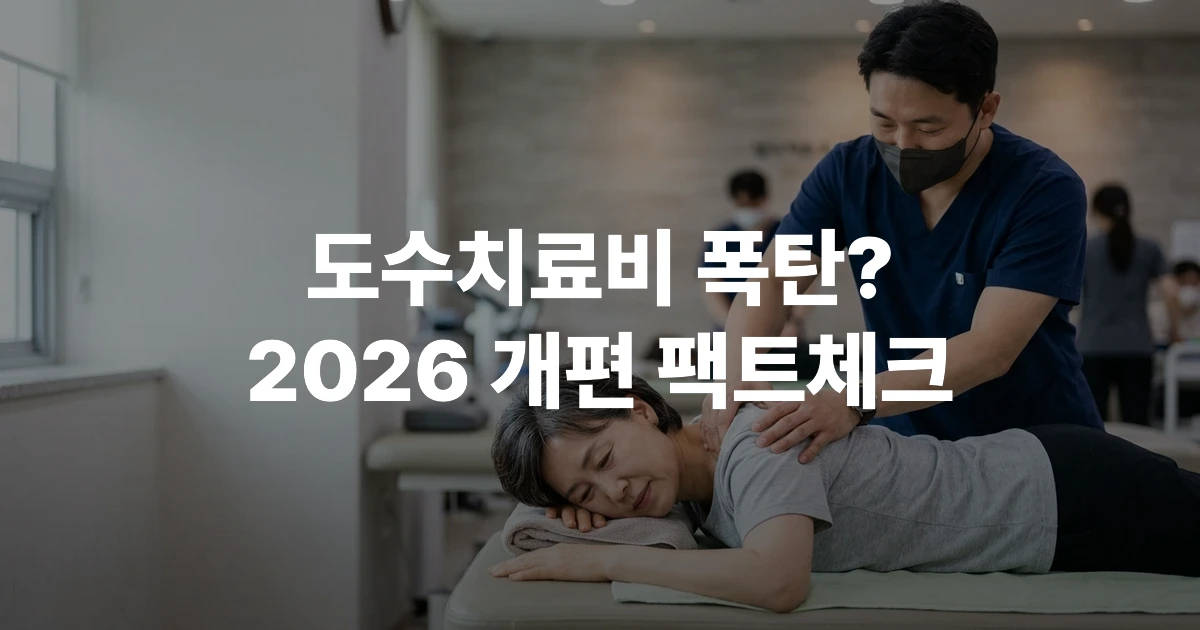 2026년 개정된 도수치료 건강보험 관리급여와 실손보험 세대별 비교 테이블