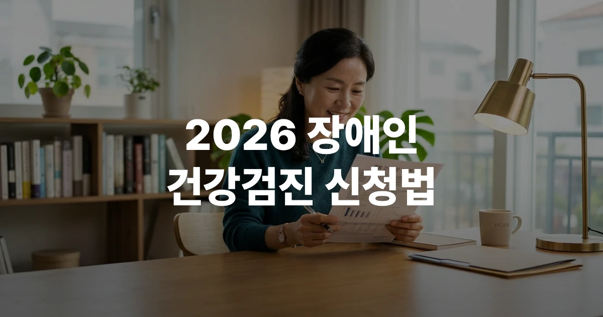 건강검진 안내서를 읽고 있는 50대 남성
