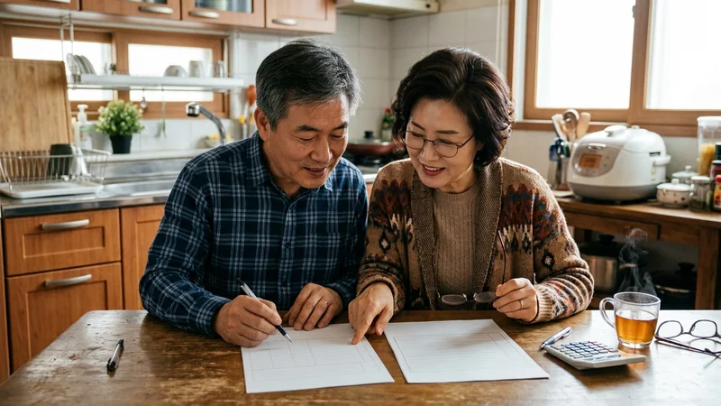 국민건강보험공단 상담 창구에서 안내받는 모습