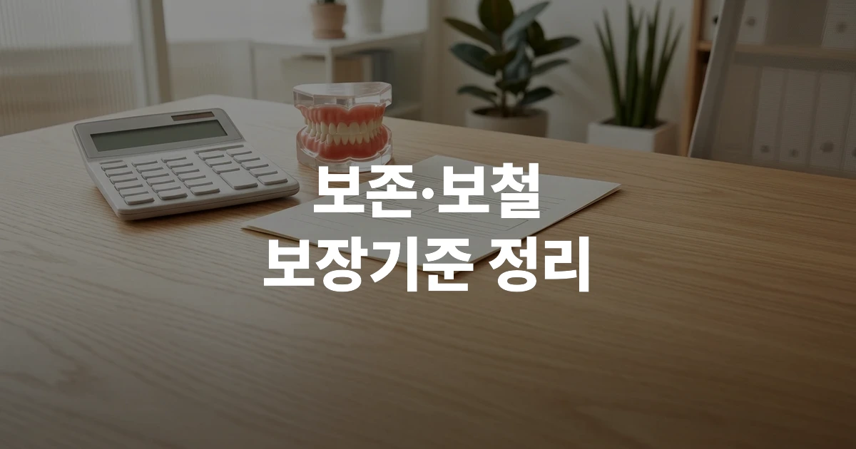치과 치료 안내 자료와 보험 서류가 놓인 책상