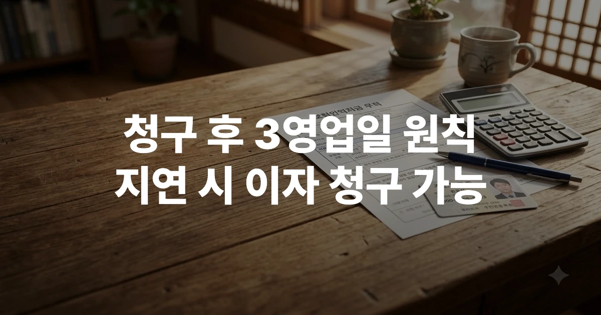 보험금 청구서와 계산기, 신분증이 놓인 책상