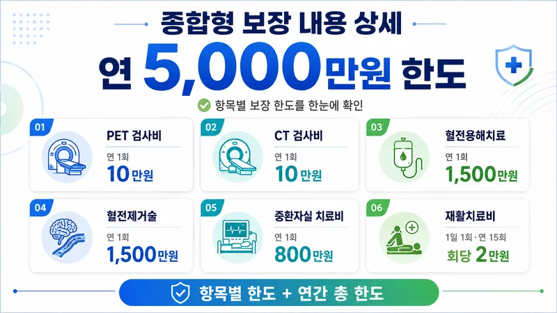 혈관튼튼NH건강보험 종합형 연 5,000만원 보장 항목과 한도