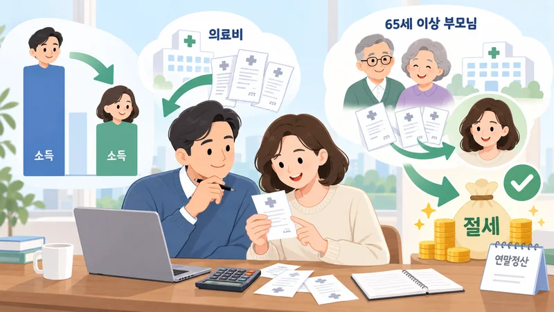맞벌이 부부가 의료비를 소득이 낮은 배우자에게 몰아주고 부모님 병원비를 절세하는 방법