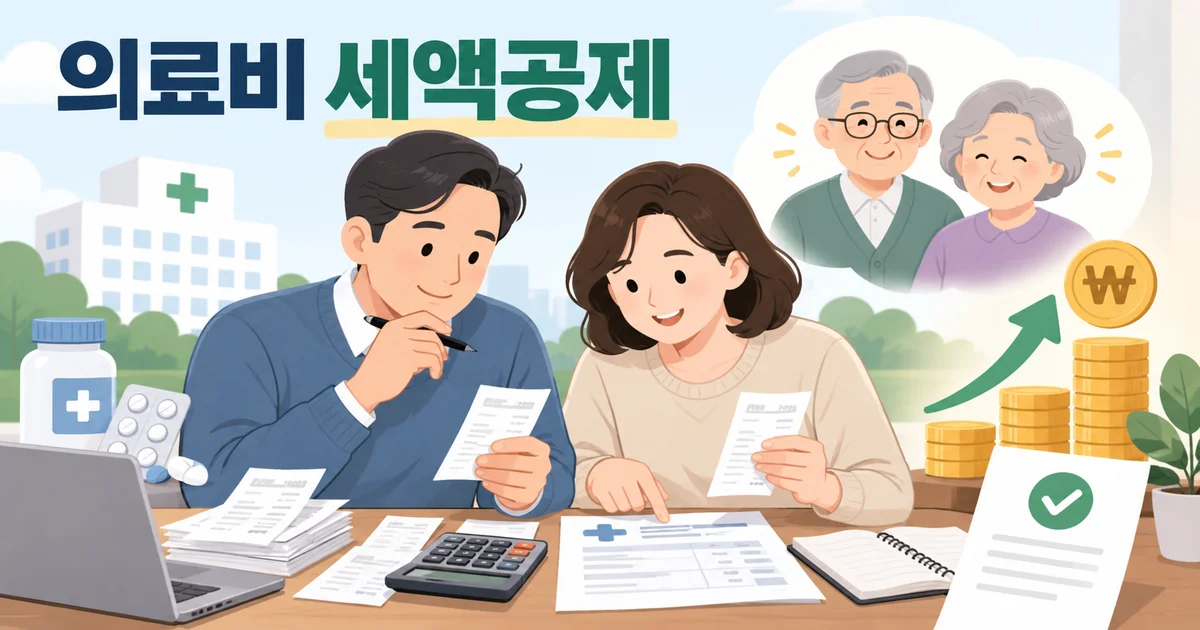 의료비 세액공제와 65세 이상 부모님 병원비 절세 방법을 확인하는 부부