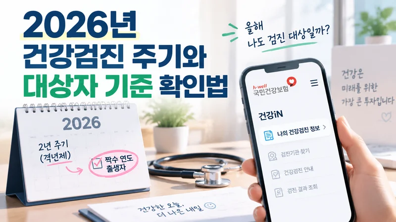 성별과 연령에 따른 필수 건강검사 항목과 정기 검진의 중요성을 보여주는 가족 중심의 의료 이미지