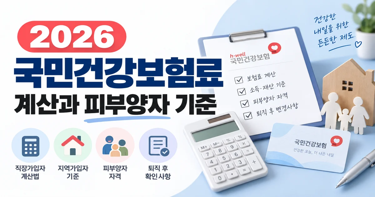 2026년 국민건강보험료율과 직장·지역가입자 계산 기준 안내