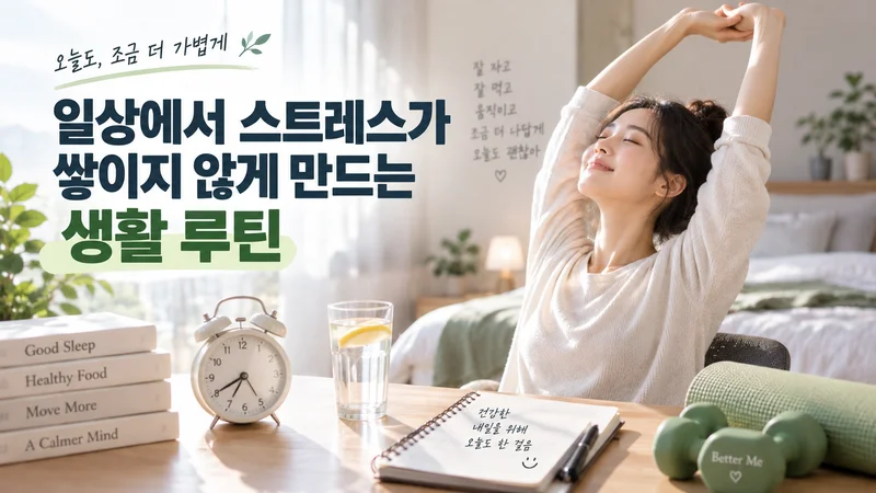 규칙적인 수면과 가벼운 움직임, 기록 습관으로 일상에서 스트레스가 쌓이지 않게 관리하는 생활 루틴 이미지