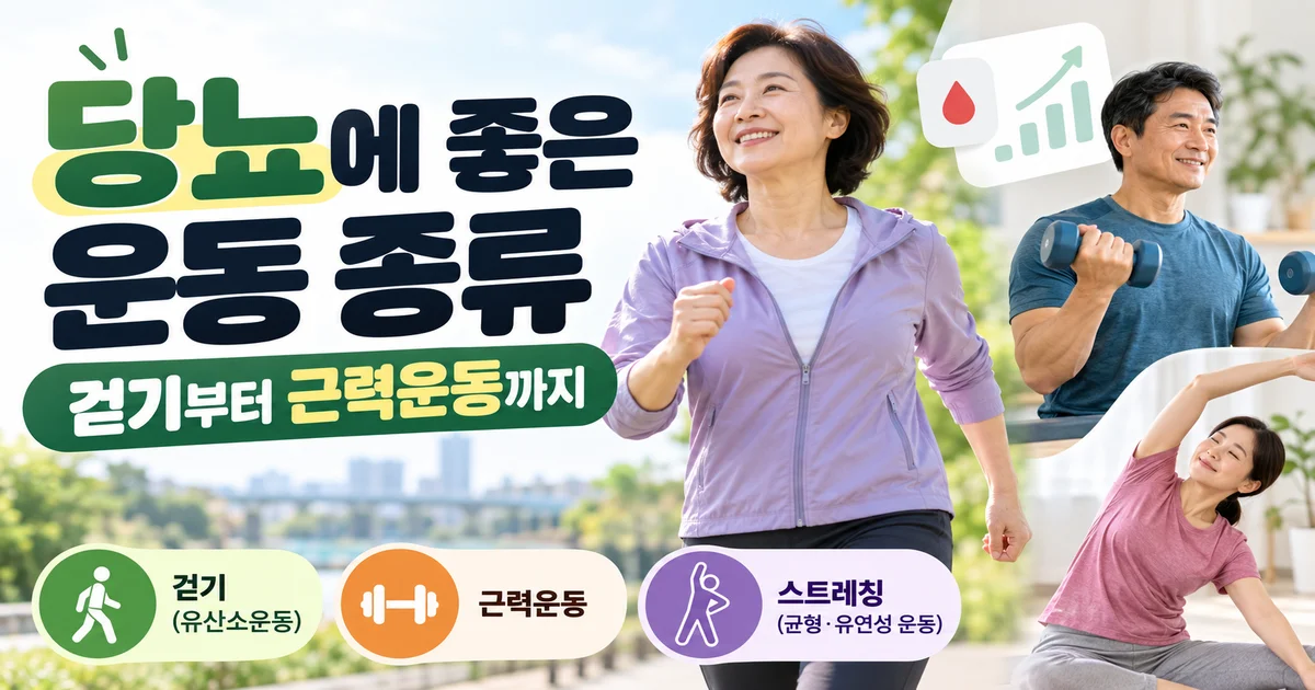 한국인 중년 성인이 공원 산책로에서 편안하게 걷는 모습