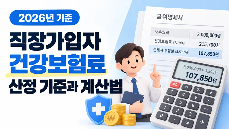 급여명세서와 건강보험료 고지서를 나란히 놓고 보험료를 확인하는 모습.