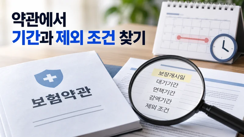 약관에서 기간과 제외 조건 찾기