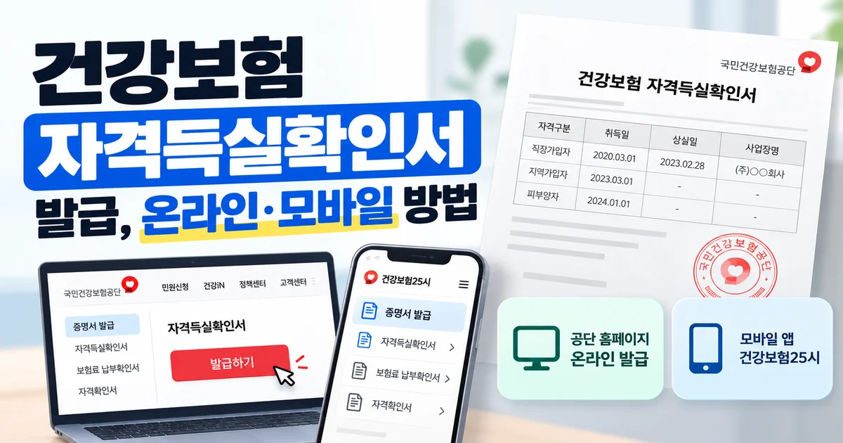 건강보험 자격득실확인서와 신분증이 놓인 한국 가정의 현관 수납장