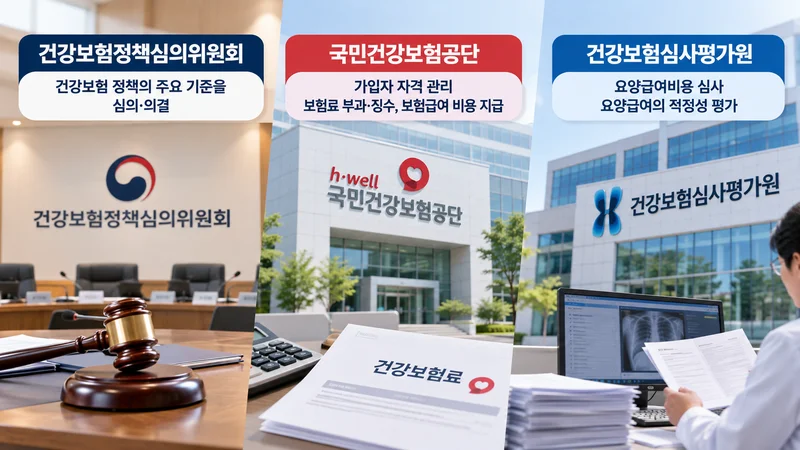 건정심과 공단·심사평가원은 어떻게 다른가요?